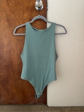Babaton Sleeveless Sage Green One-Piece Bodysuit